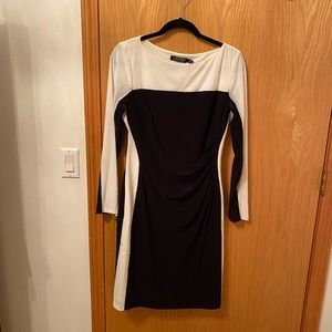 Ralph Lauren size 12 black & white long sleeved dress